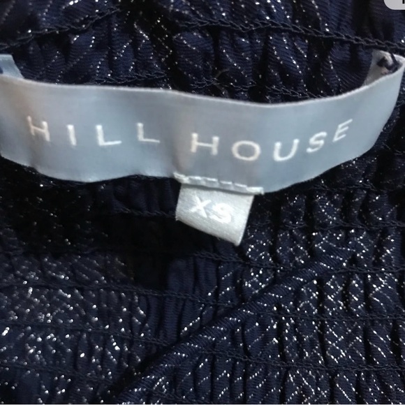 HILL HOUSE ATHENA NAP DRESS SIZE XS NAVY/METALLIC  excellent condition HOLIDAY - Picture 2 of 2